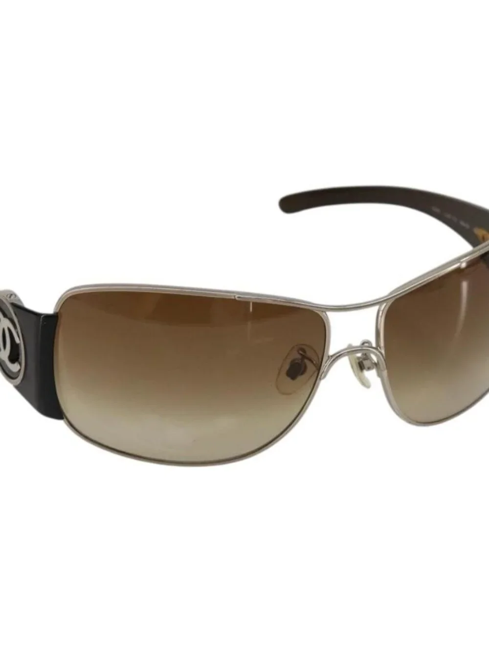 CHANEL Sunglasses plastic Brown CC Auth BA13437M